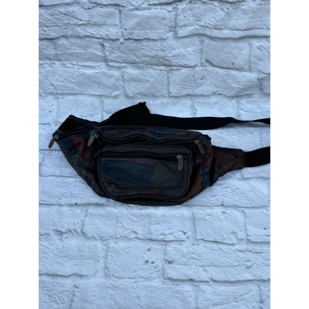 Retro Leather Patchwork Fanny Pack - image 1
